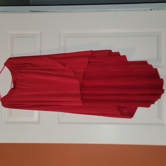 Natalie Adult Hi-Lo Pull-On Skirt size small color red - Picture 3 of 6